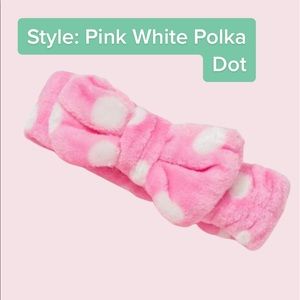 Pink Polka Dot Makeup Skincare Headband